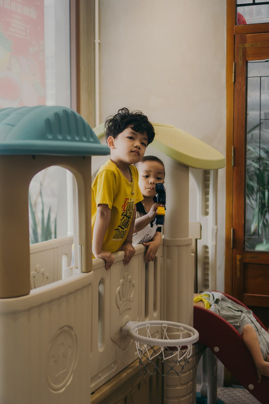 Caregiver supporting a child in a nurturing environment